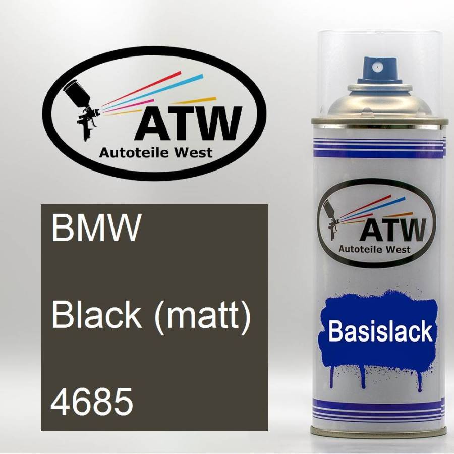 BMW, Black (matt), 4685: 400ml Sprühdose, von ATW Autoteile West.